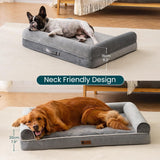 Mewoofun Orthopedic Dog Bed – XL Grey Egg Crate Foam Mattress with Washable Waterproof Cover for Large Dogs