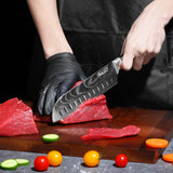 Qulajoy 8‑Inch High‑Carbon Stainless Steel Santoku Knife – Ergonomic Pakkawood Handle, Sleek & Sharp for Home Cooking
