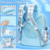 Cinnamoroll Blue Backpack Set – Large Capacity School Bag + 6 Badge Pins + Stationery Set + Card Holder & Coin Purse