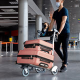 3-Piece ABS+PC Hard Shell Luggage Set – Lightweight Spinner Suitcases with TSA Lock (20/24/28 Inches, Black & Silver)