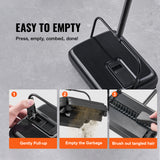 VEVOR Manual Carpet and Floor Sweeper - Non-Electric Cleaner for Dust and Pet Hair with Easy-Empty Dustbin & Cleaning Comb