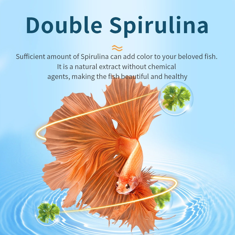Betta Fish Food – High-Protein Floating Pellets for Color Enhancement & Immune Support (230g Blue Tube)