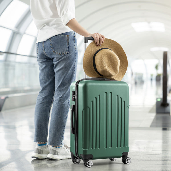 Vertical Stripe 4-in-1 Expandable Hard Shell Suitcase Set with Spinner Wheels & TSA Lock