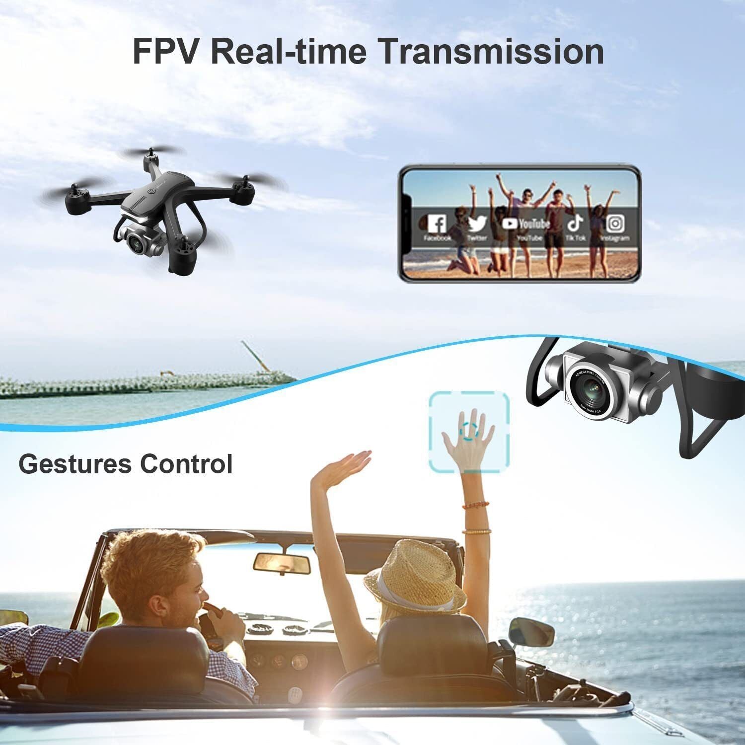 V14 Professional Drone with 6K HD Dual Camera - GPS Brushless RC Quadcopter