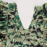Baby Girls 4th of July Romper – Sleeveless Camouflage Bodysuit, Independence Day Outfit
