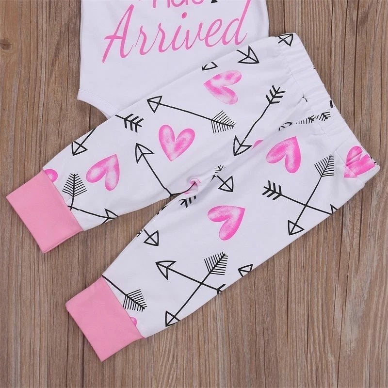 4Pcs Newborn Baby Girl Outfit Set – Romper, Bodysuit, Floral Pants & Matching Headband | Infant Clothes