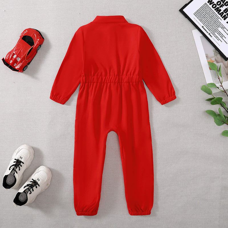 Toddler Kids Racing Driver Jumpsuit – Race Car Driver Costume for Halloween, Christmas & Birthday Parties