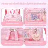 Hello Kitty Student Backpack Set – Pink Large Capacity Backpack, Pendant & 2 Badges + Stationery Set