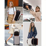 Lovevook Women’s Quilted Travel Backpack – 10.57 gal Capacity, Multi-Compartment Carry-On with 17.3″ Laptop Sleeve (Black/White/Brown)