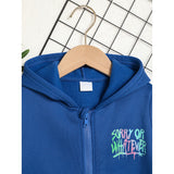 Toddler Girl Zip-Up Hoodie Jacket – “Sorry or Whatever” Letter Print Long Sleeve Sweatshirt, Casual Kids Hooded Jacket