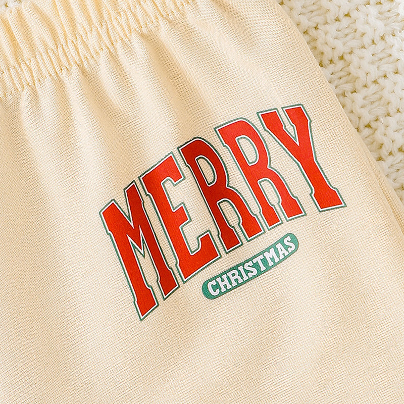 Baby Girls Christmas Outfit 2-Piece Set – Merry Christmas Sweatshirt & Pants