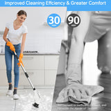 24 V Electric Spin Scrubber with Adjustable Handle & 8 Brush Heads – Adjustable Extension Handle, 2 Speed Settings for Bathroom, Kitchen, Car, Walls