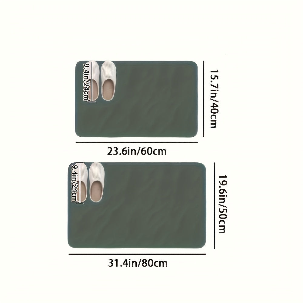 Quick-Dry Diatomite Bath Mat (50x80cm) - Non-Slip Absorbent Stone Bathroom Rug