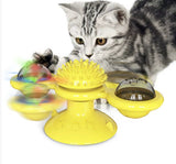 Cat Entertainment Set – Interactive Rotating Disk, Feather Teasers & Tumbler Windmill Toy, Keeps Cats Active & Engaged
