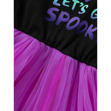 Little Girls 2PCS Halloween Outfit – Sleeveless Tulle Dress with Hooded Cloak Costume Set