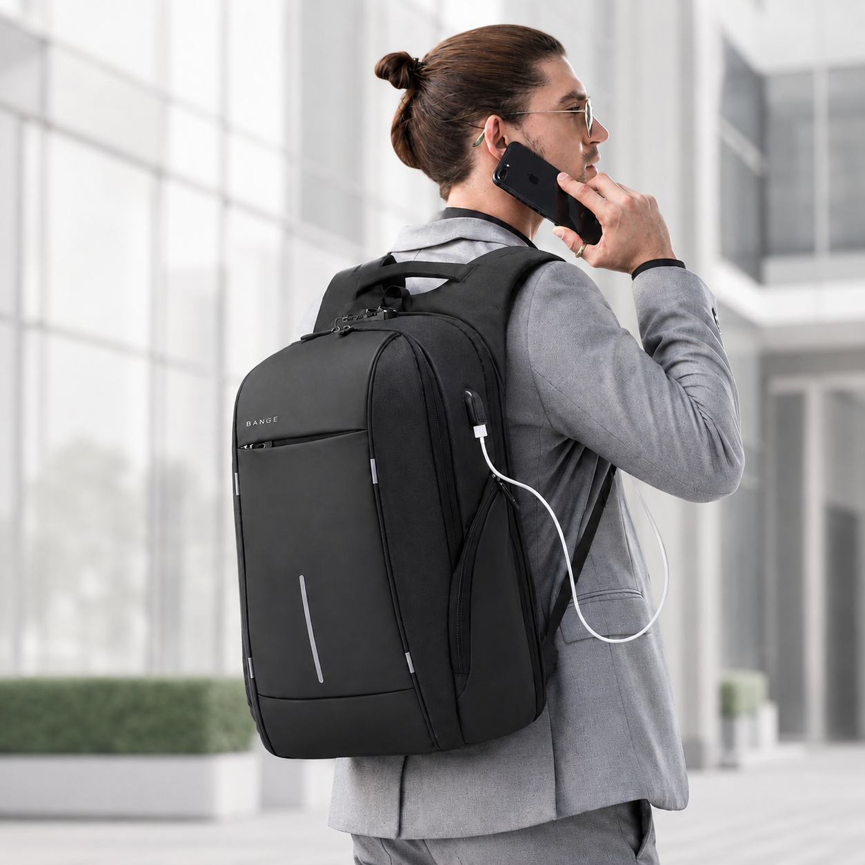 Slim Anti-Theft 15.6" Laptop Backpack with TSA Lock & USB Charging – Business Travel Backpack