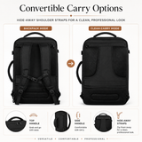27L Expandable Carry-On Travel Backpack – Convertible Business & Weekend Bag with Smart Organization