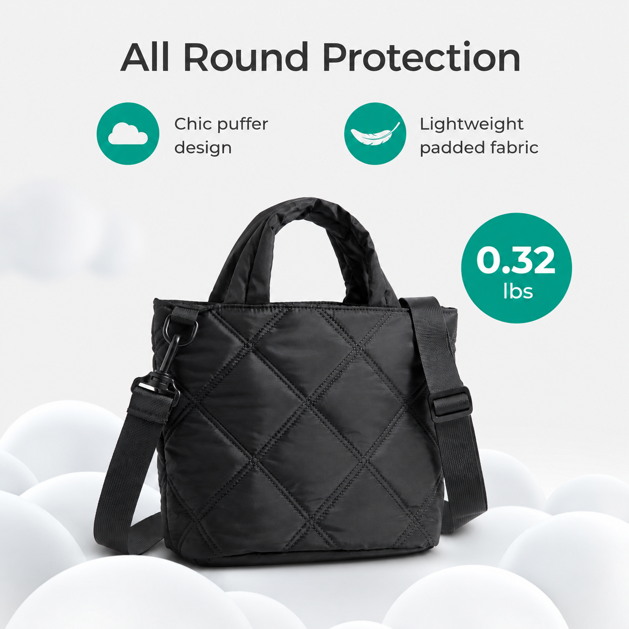 Premium Mini Puffy Crossbody Bag for Women – Lightweight Travel Purse with Card Slots & Multi-Pocket Storage