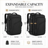 27L Expandable Carry-On Travel Backpack – Convertible Business & Weekend Bag with Smart Organization