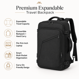 27L Expandable Carry-On Travel Backpack – Convertible Business & Weekend Bag with Smart Organization