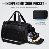 16L Compact Gym Duffle Bag with Shoe Compartment & Wet/Dry Pocket