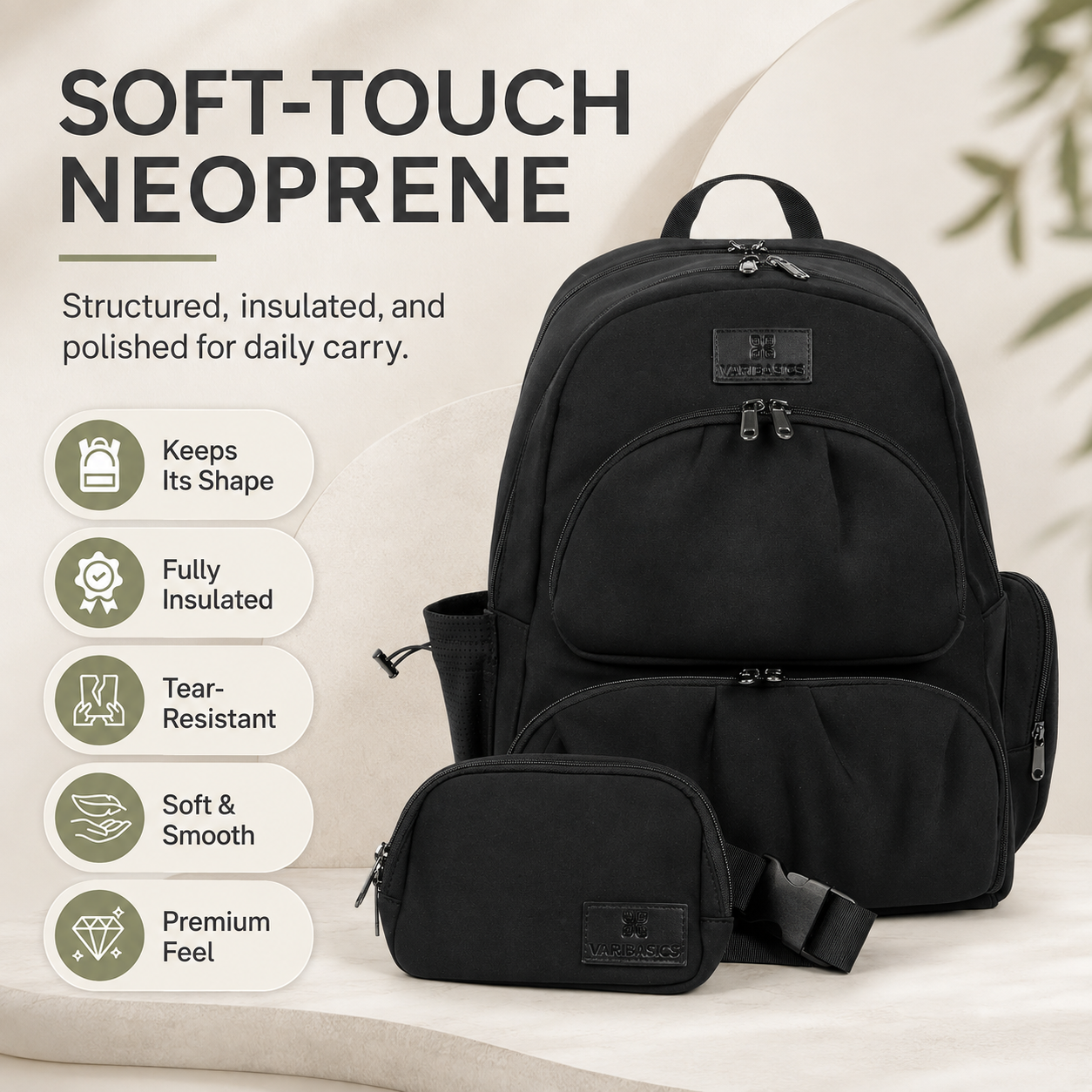 Women’s Insulated Lunch Backpack with 17” Laptop Compartment & Belt Bag
