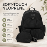 Women’s Insulated Lunch Backpack with 17” Laptop Compartment & Belt Bag
