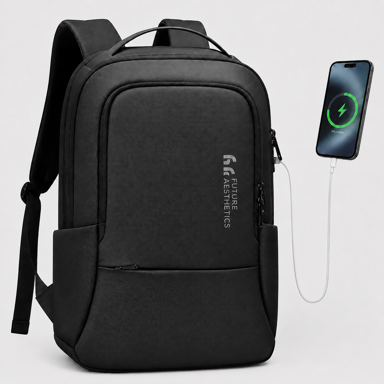 Slim 15.6" Laptop Backpack with USB Charging, Anti-Theft Pocket & Water-Resistant Business Design