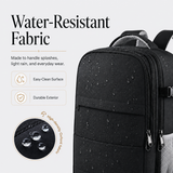 Flight-Approved Lightweight Travel Backpack with 15.6-Inch Laptop Compartment & Suitcase-Style Opening – Black