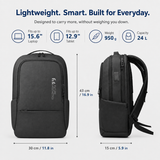 Slim 15.6" Laptop Backpack with USB Charging, Anti-Theft Pocket & Water-Resistant Business Design