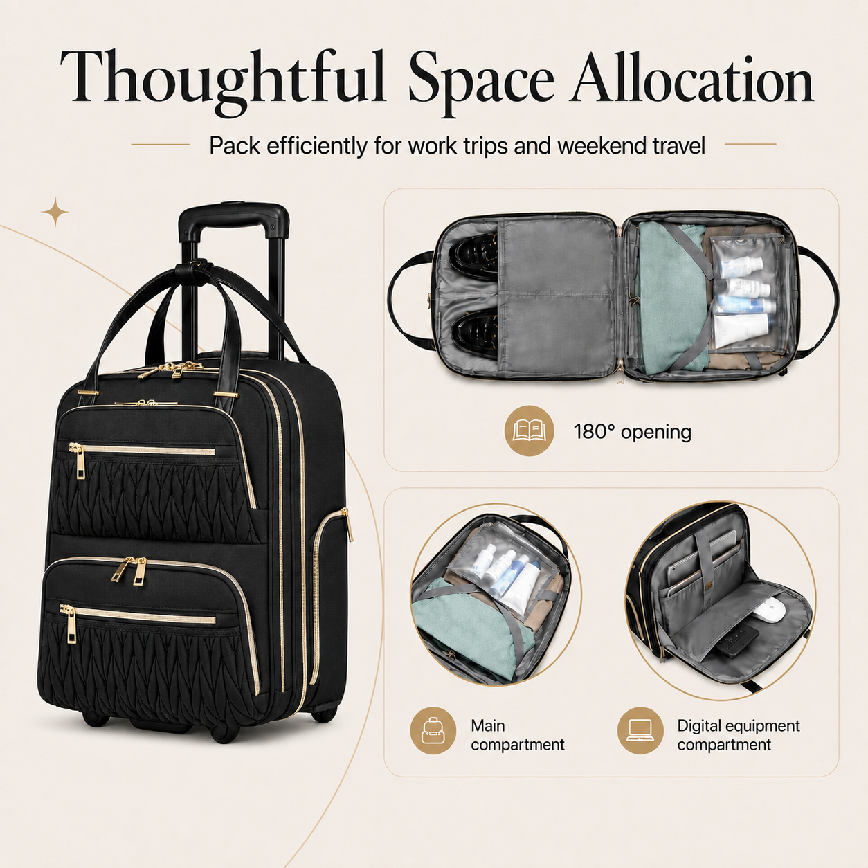 16-Inch Underseat Rolling Carry-On with Laptop Storage