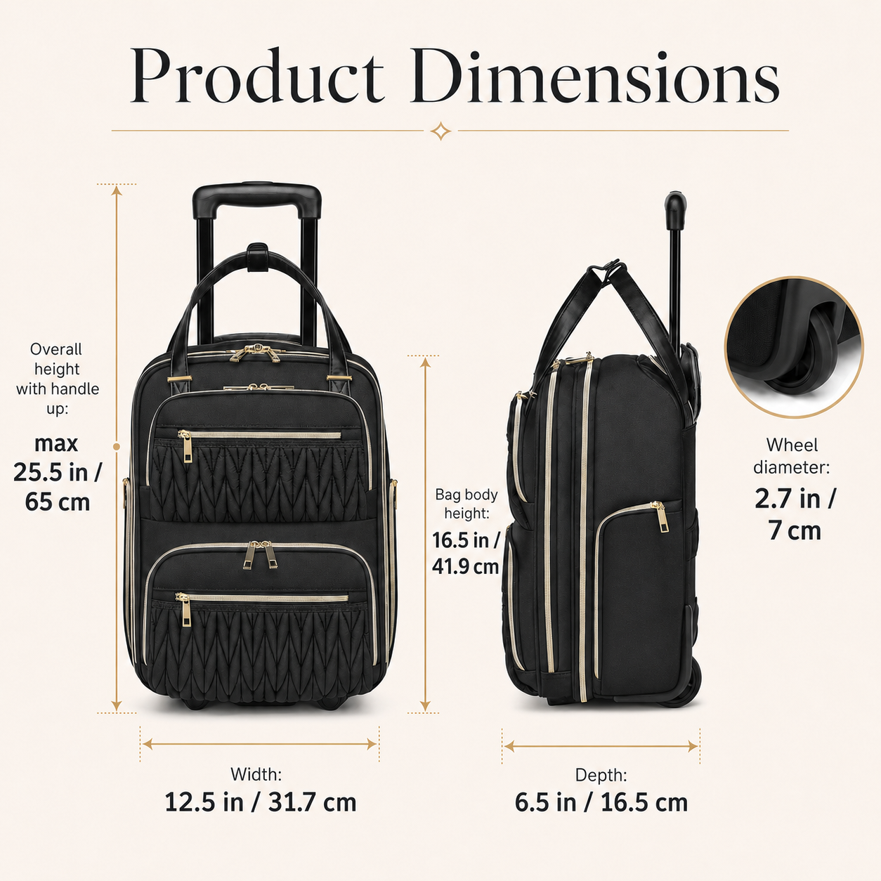 16-Inch Underseat Rolling Carry-On with Laptop Storage