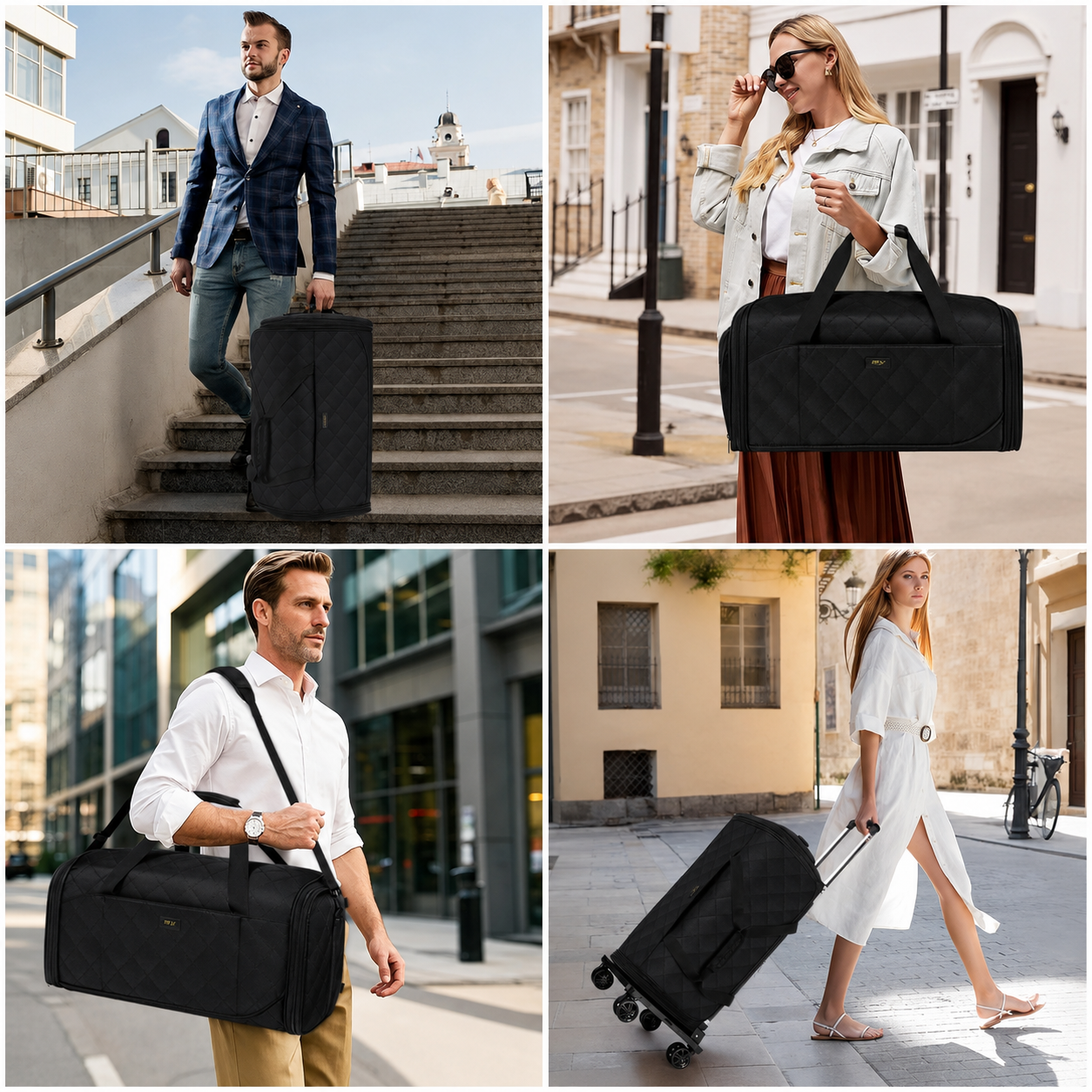 50L Rolling Garment Duffel with Wheels and Shoe Compartment