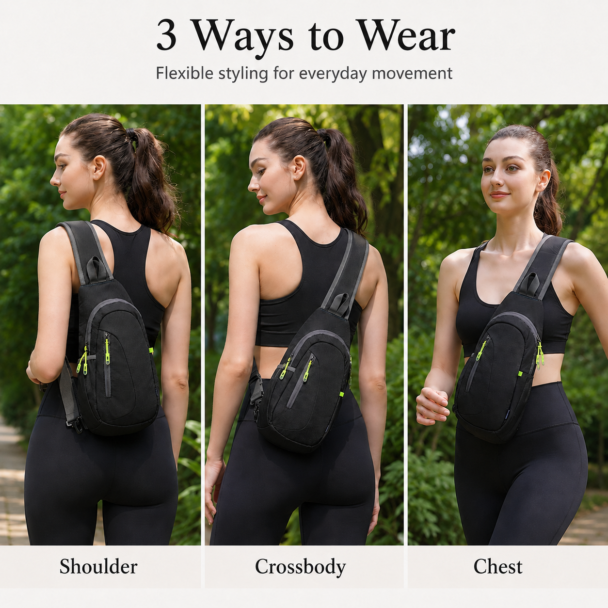 Lightweight Crossbody Sling Bag – Compact Travel Chest Pack with Smart Storage