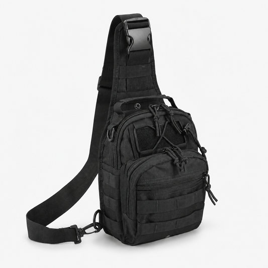 1000D Tactical Sling Bag with MOLLE Webbing – Compact Crossbody Chest Pack for Everyday Carry & Outdoor Use, Black