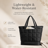 Expandable Puffy Tote Bag for Women – Quilted Laptop, Work & Travel Carry-On Tote