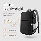 Flight-Approved Lightweight Travel Backpack with 15.6-Inch Laptop Compartment & Suitcase-Style Opening – Black