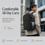 Flight-Approved Lightweight Travel Backpack with 15.6-Inch Laptop Compartment & Suitcase-Style Opening – Black