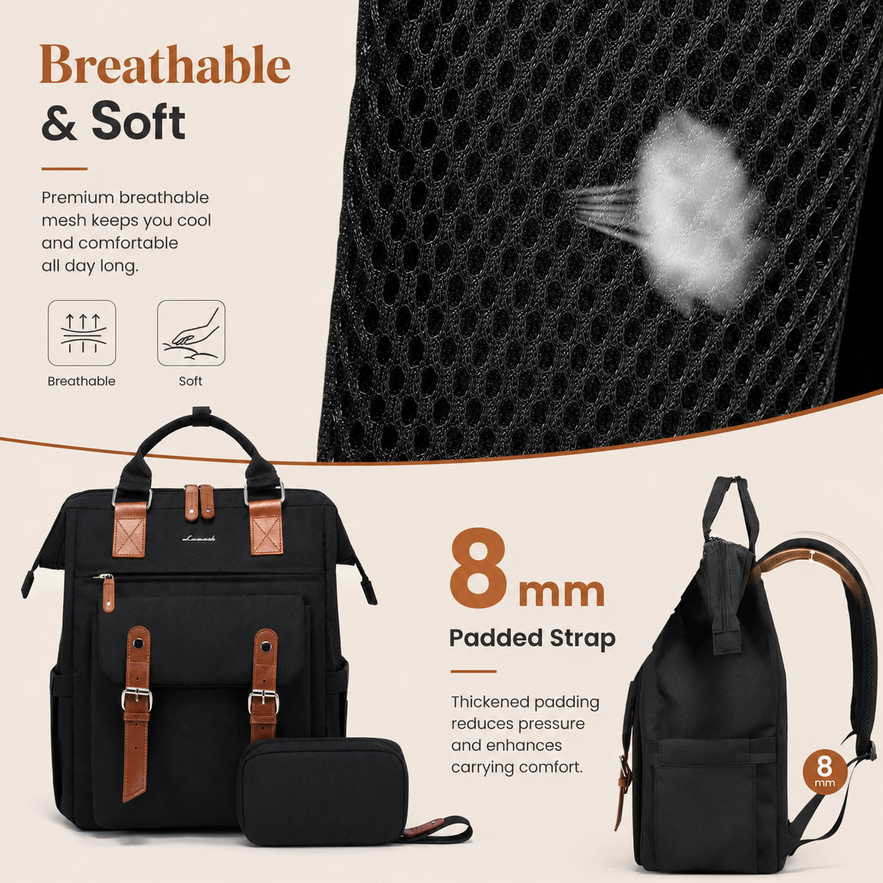 Women’s 15.6" Laptop Backpack – Premium Work, Travel & Everyday Organizer Bag