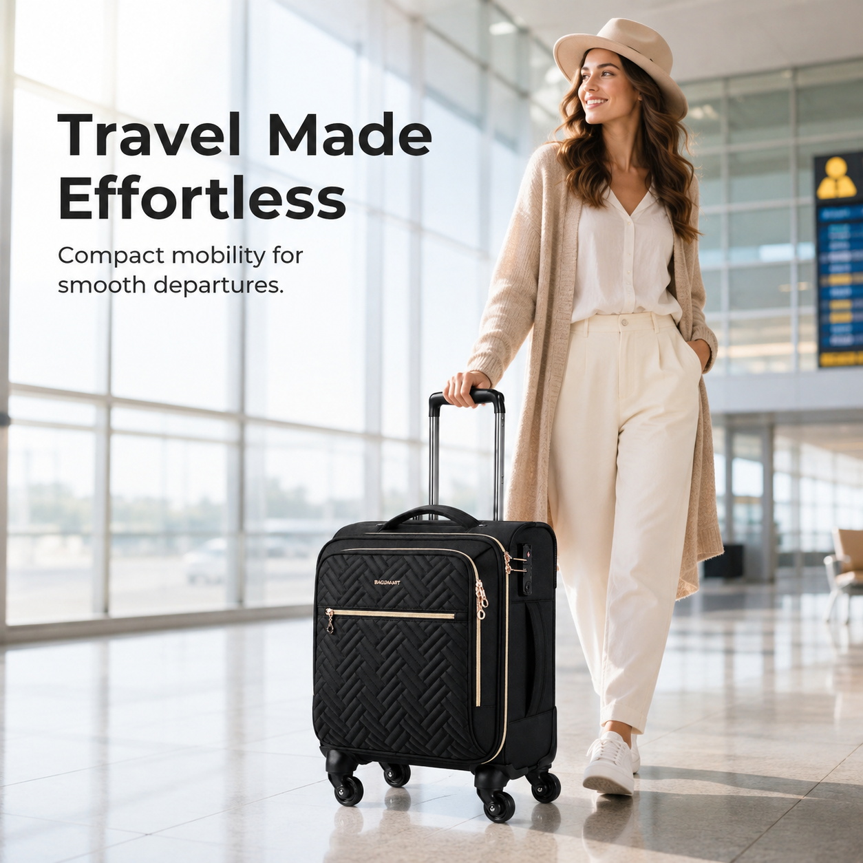 16-Inch Underseat Carry-On Spinner Luggage with TSA Lock & 360° Wheels