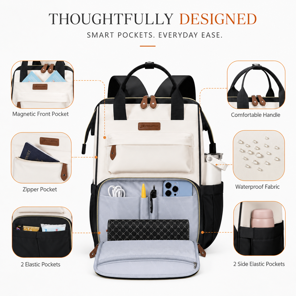 Large Laptop Backpack for 15.6–17.3 Inch Laptops – Water-Resistant Travel, College & Work Backpack with Luggage Strap
