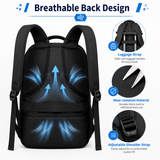 TSA-Friendly Carry-On Travel Backpack with 15.6-Inch Laptop Compartment & Wet Pocket – Black
