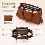 Vintage Brown 15.6-Inch Laptop Tote Bag for Women – Large Work & Business Handbag