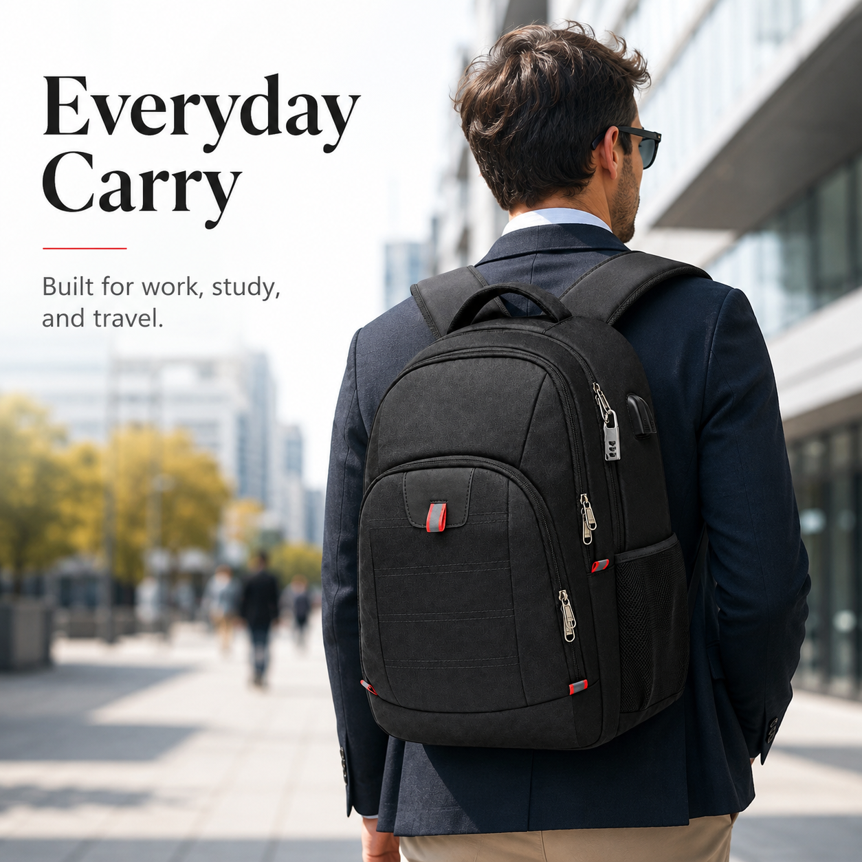 32L Anti-Theft Laptop Backpack – 17.3" Business Travel Backpack with USB Charging