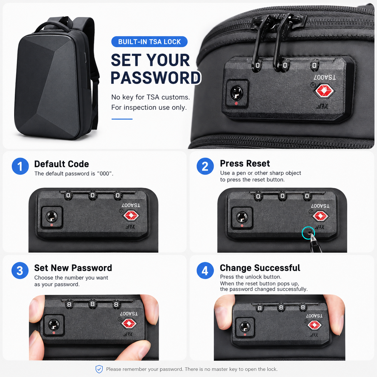Expandable Hard Shell Anti-Theft Laptop Backpack – 15.6” Business Travel Bag with TSA Lock & USB Port