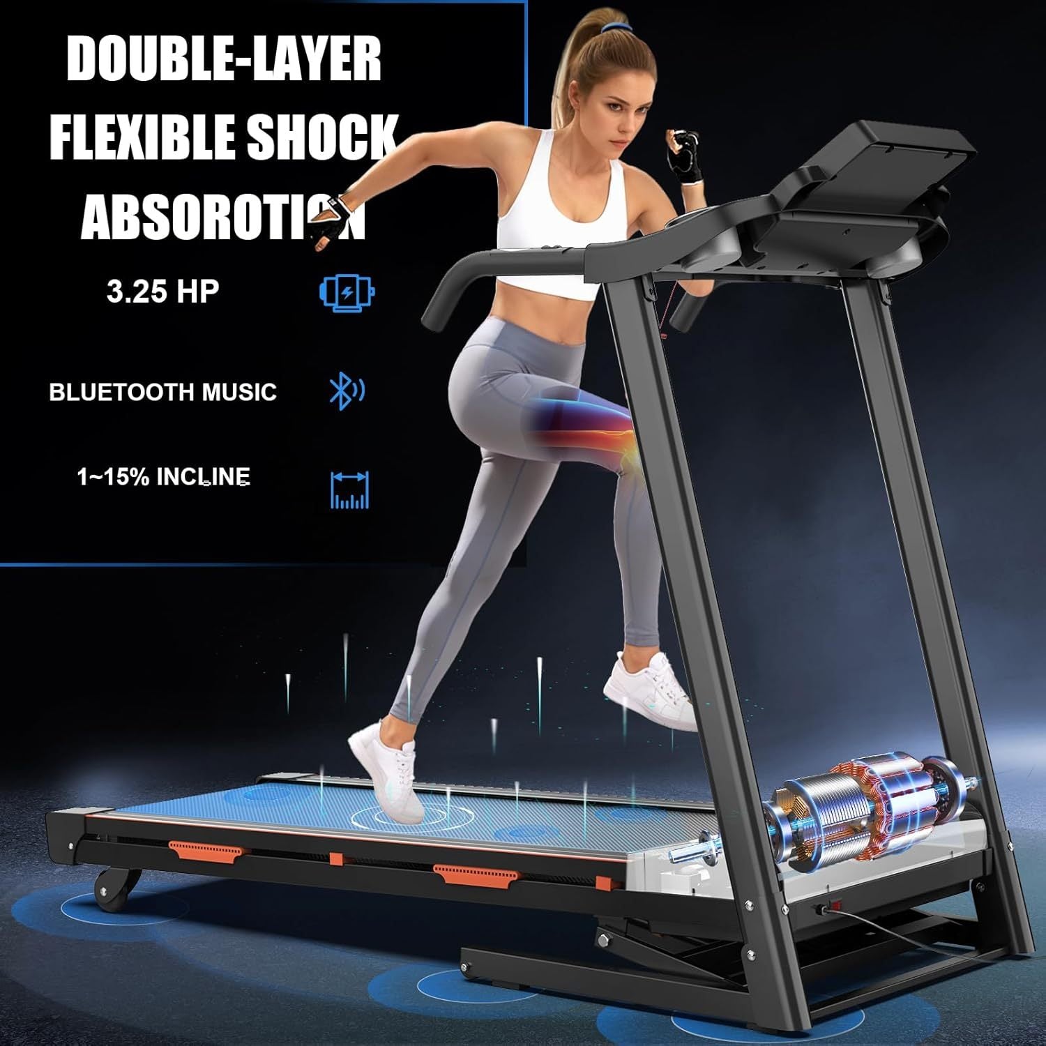 Home Automatic Tilt Treadmill | 400 lbs Capacity & 3.25 HP Folding Electric Running Machine 🏃‍♂️🔥