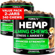 2-Pack Hemp Calming Chews for Dogs – Advanced Anxiety & Stress Relief Treats with Melatonin & Hemp Oil