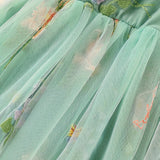 Toddler Girl Sleeveless Floral Tulle Dress with Bowknot – Princess Sundress for Summer Playwear
