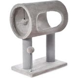 Gray Indoor Cat Tree – 20.5″ Climbing Tower with Scratching Post, Tunnel Bed & Hanging Ball Toy