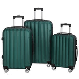 Vertical Pattern 3-in-1 Hard Shell Suitcase Set with Aluminum Alloy Handle & Spinner Wheels